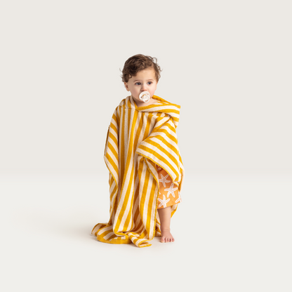 Strandponcho gelb-weiß Flow