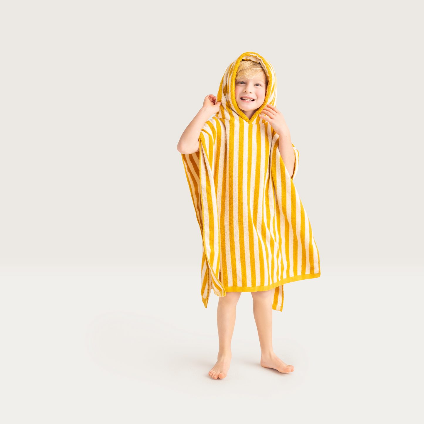 Poncho de plage jaune-blanc FLOW