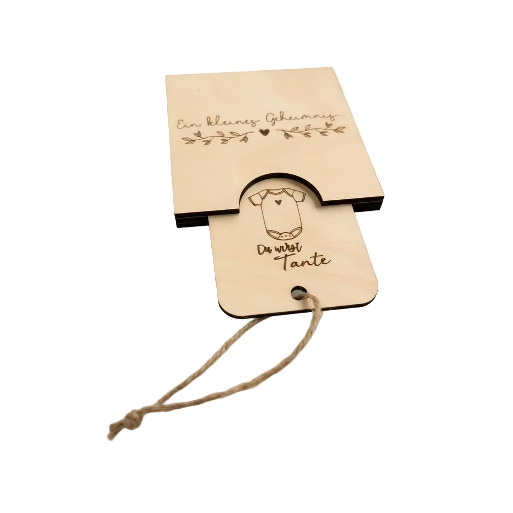 Schwangerschaftsverkündung *Du wirst Tante* Ziehkarte, handgefertigt