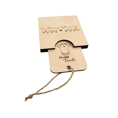 Schwangerschaftsverkündung *Du wirst Tante* Ziehkarte, handgefertigt