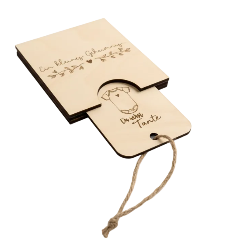 Schwangerschaftsverkündung *Du wirst Tante* Ziehkarte, handgefertigt