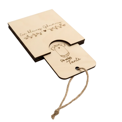 Schwangerschaftsverkündung *Du wirst Tante* Ziehkarte, handgefertigt