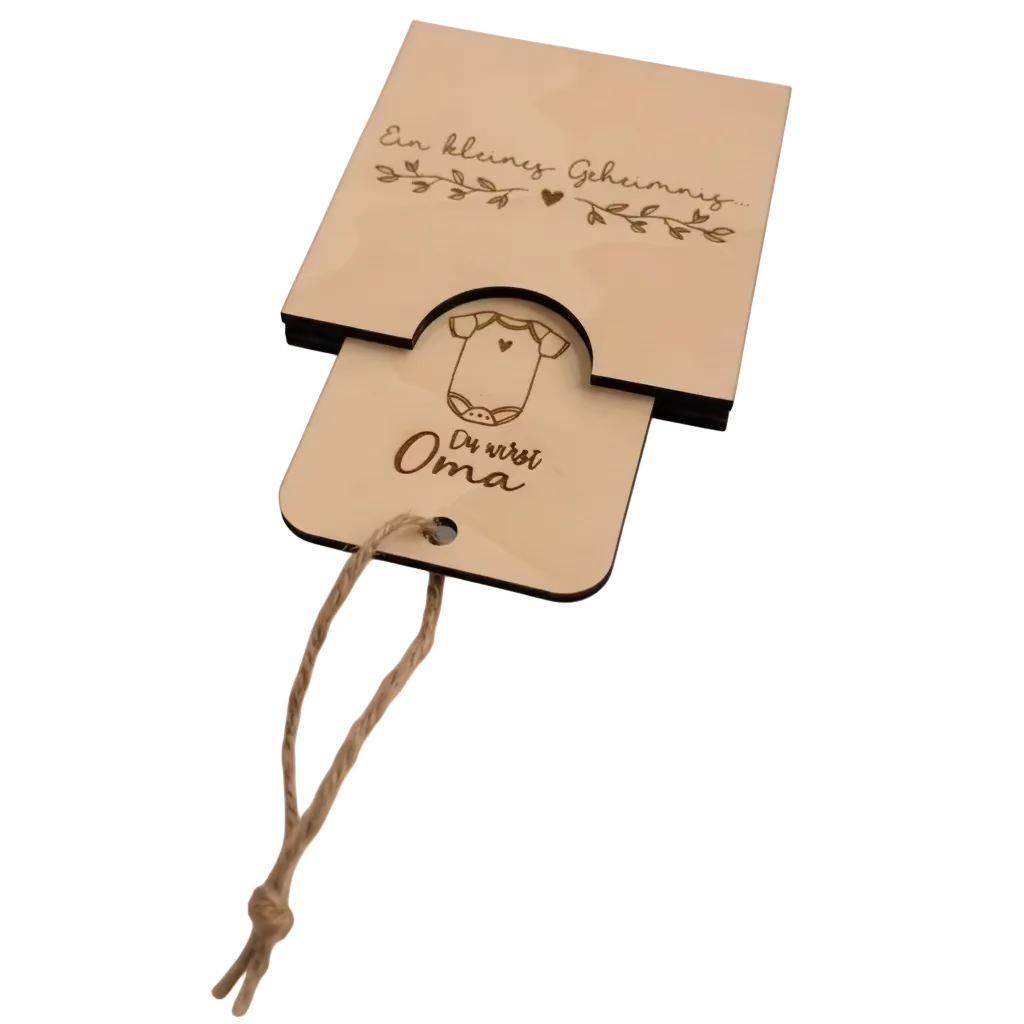 Schwangerschaftsverkündung *Du wirst Oma* Ziehkarte, handgefertigt