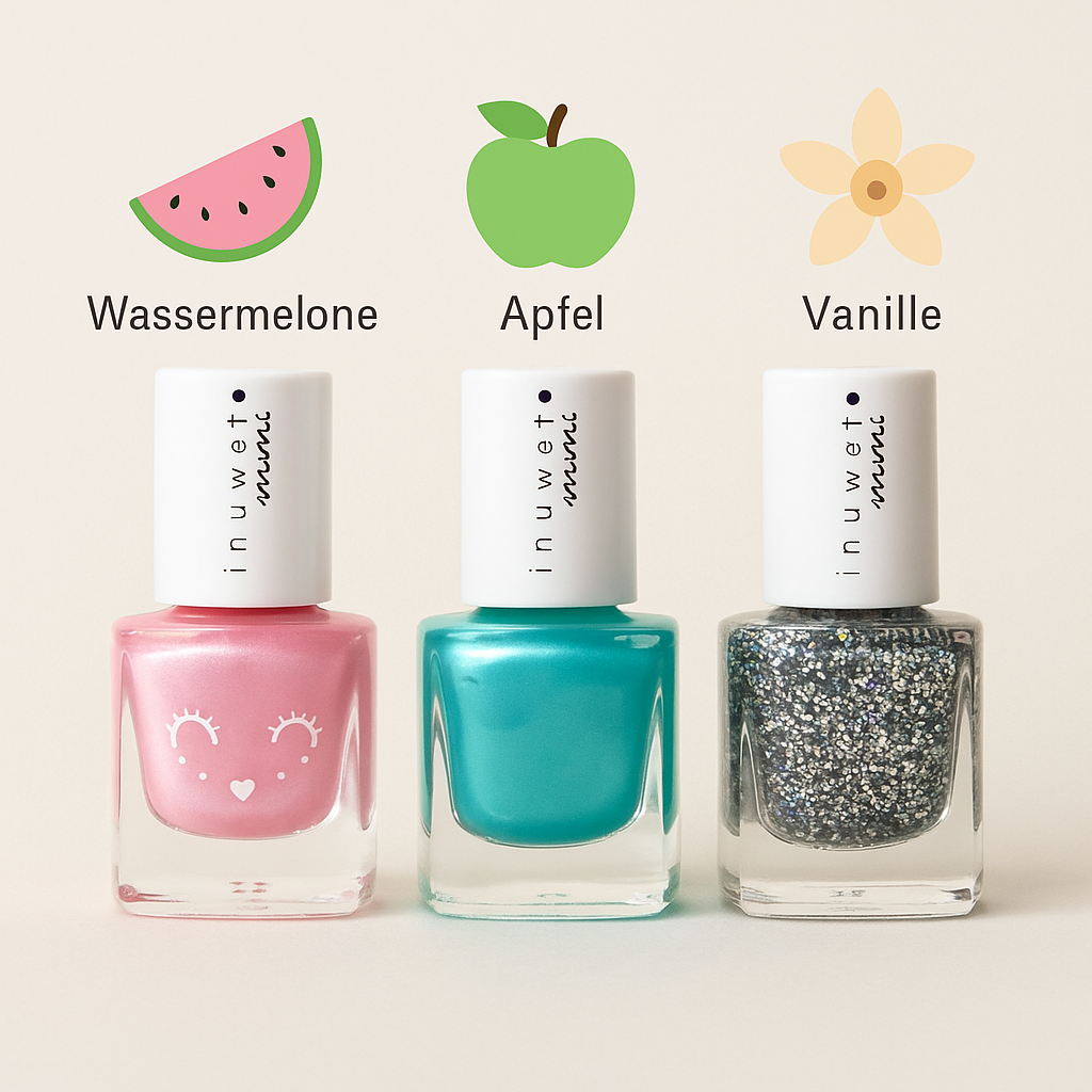 Kids Nagellack – Wasserbasiert & Duftend Türkis / Apfelduft