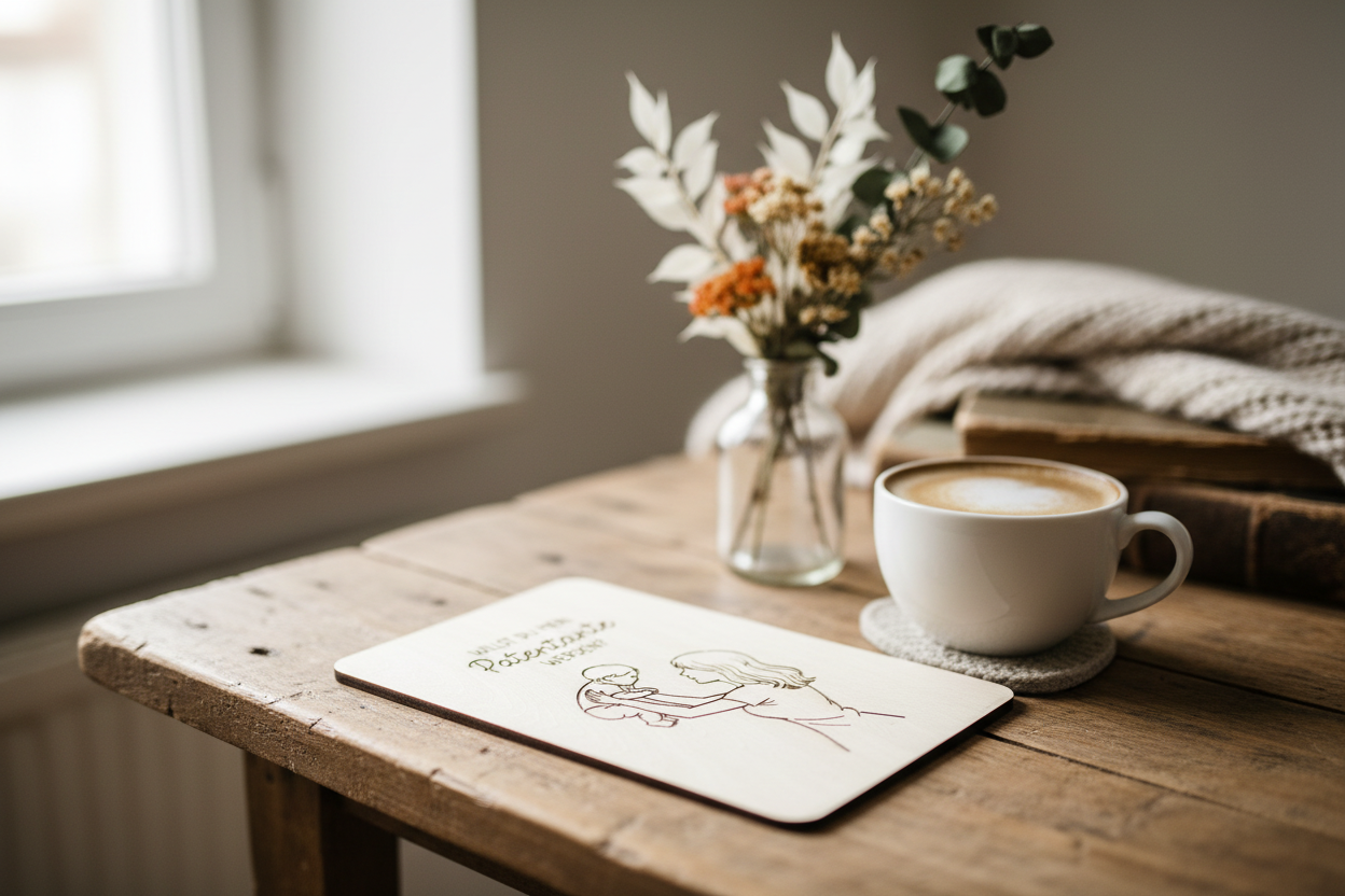 Holzkarte *Willst du meine Patentante werden* handgefertigt