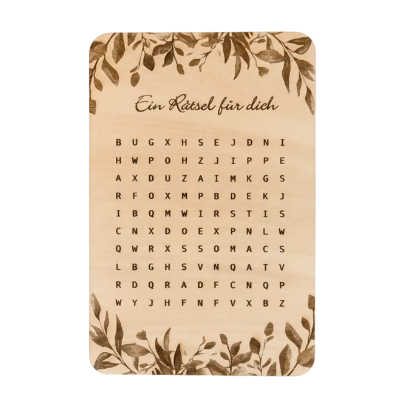 Holzkarte *Du wirst Oma* Buchstabenrätsel, handgefertigt