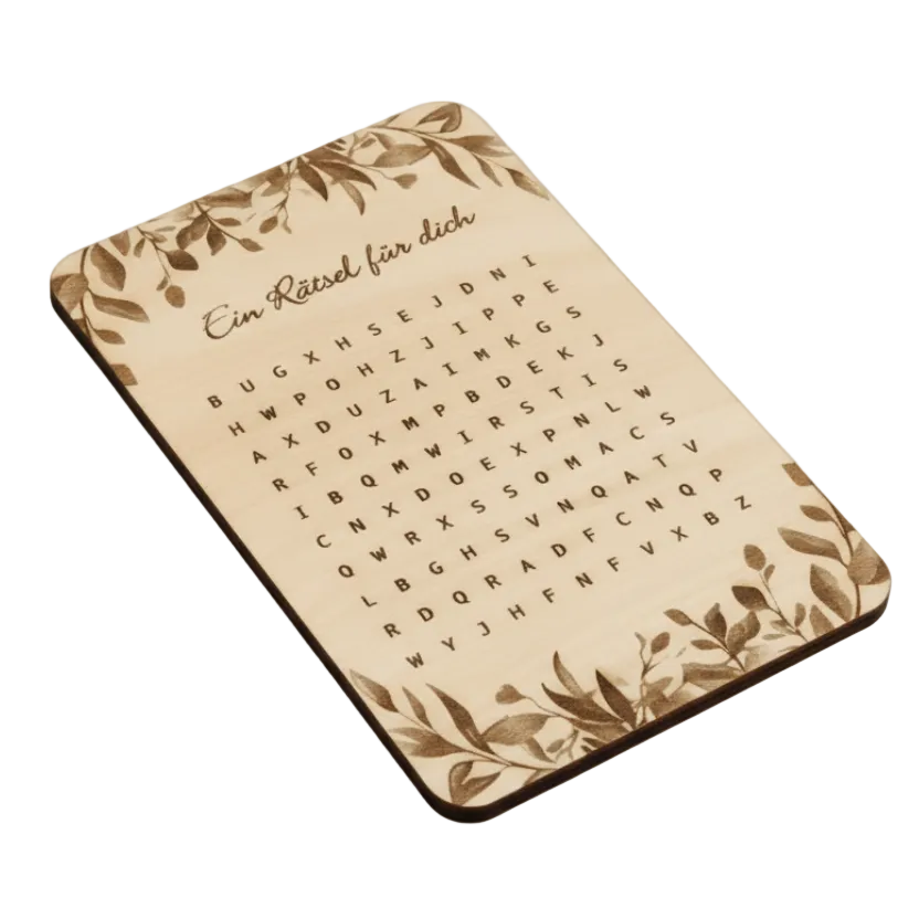 Holzkarte *Du wirst Oma* Buchstabenrätsel, handgefertigt