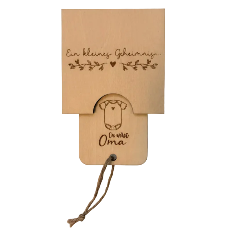 Schwangerschaftsverkündung *Du wirst Oma* Ziehkarte, handgefertigt