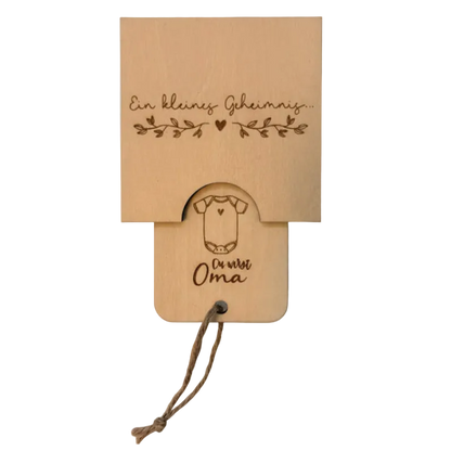 Schwangerschaftsverkündung *Du wirst Oma* Ziehkarte, handgefertigt