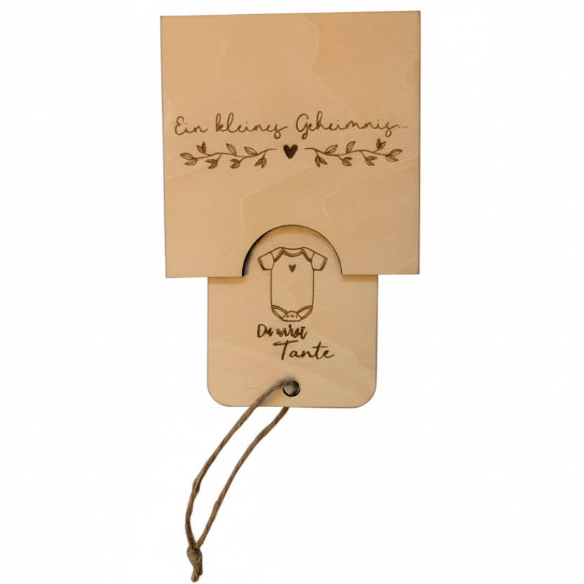 Schwangerschaftsverkündung *Du wirst Tante* Ziehkarte, handgefertigt