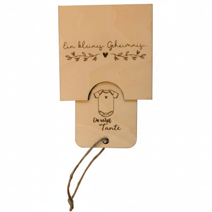 Schwangerschaftsverkündung *Du wirst Tante* Ziehkarte, handgefertigt