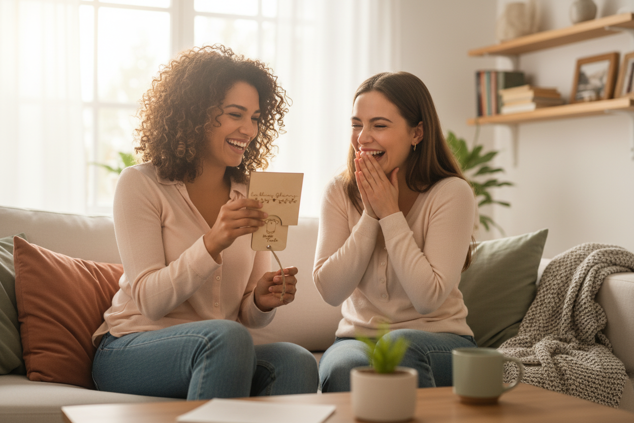 Schwangerschaftsverkündung *Du wirst Tante* Ziehkarte, handgefertigt