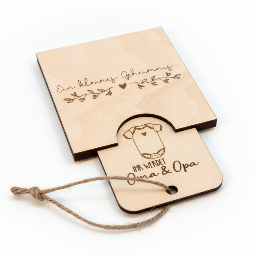 Schwangerschaftsverkündung *Ihr werdet Oma & Opa* Ziehkarte, handgefertigt