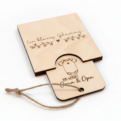 Schwangerschaftsverkündung *Ihr werdet Oma & Opa* Ziehkarte, handgefertigt