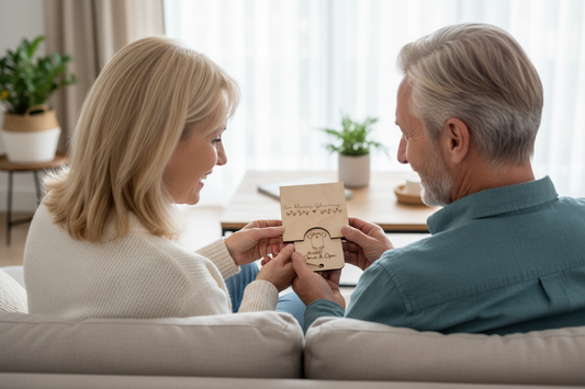 Schwangerschaftsverkündung *Ihr werdet Oma & Opa* Ziehkarte, handgefertigt