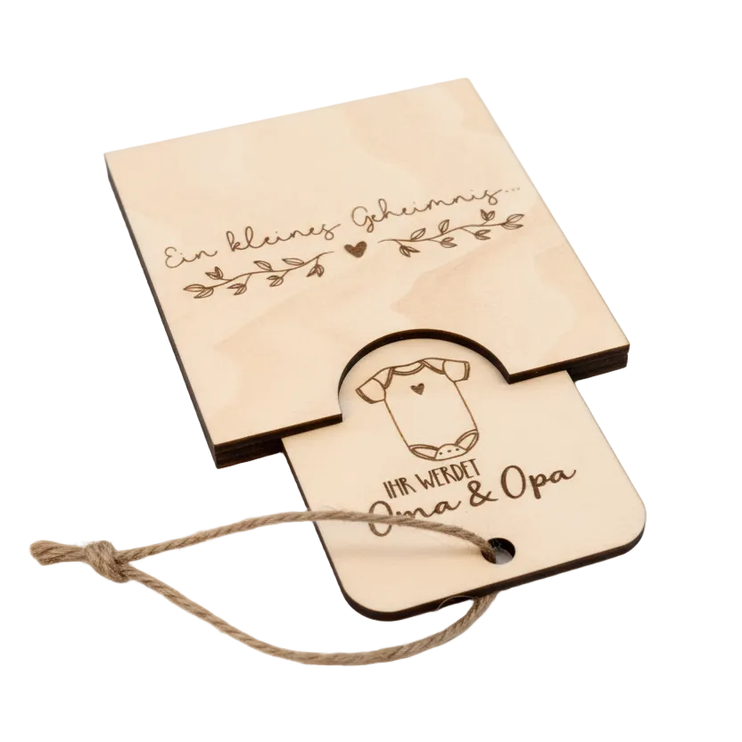 Schwangerschaftsverkündung *Ihr werdet Oma & Opa* Ziehkarte, handgefertigt