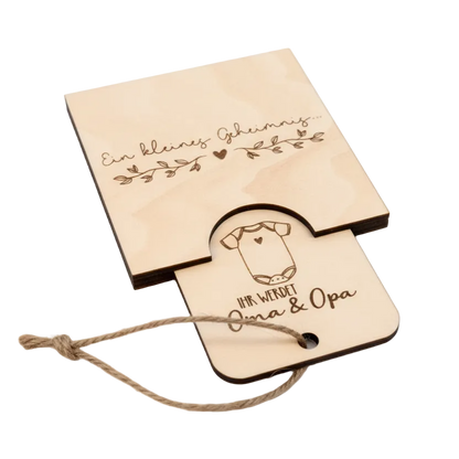 Schwangerschaftsverkündung *Ihr werdet Oma & Opa* Ziehkarte, handgefertigt