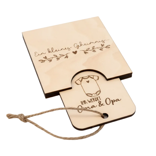 Schwangerschaftsverkündung *Ihr werdet Oma & Opa* Ziehkarte, handgefertigt