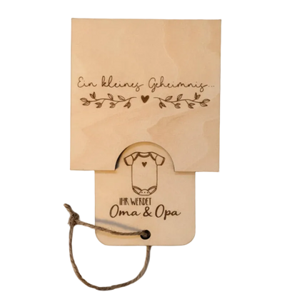 Schwangerschaftsverkündung *Ihr werdet Oma & Opa* Ziehkarte, handgefertigt