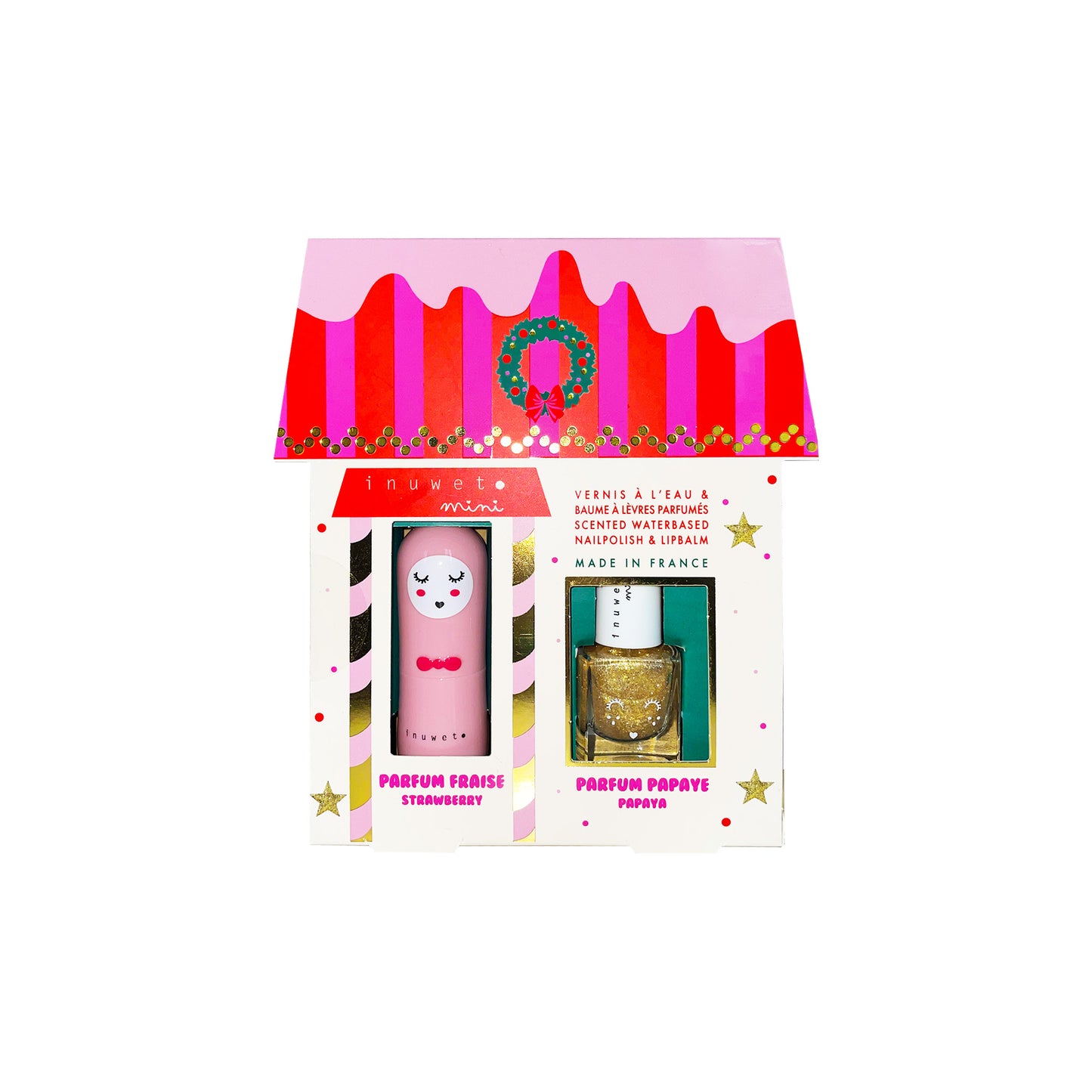 Weihnachtsset – Erdbeer-Lippenbalsam & Papaya-Kids-Nagellack