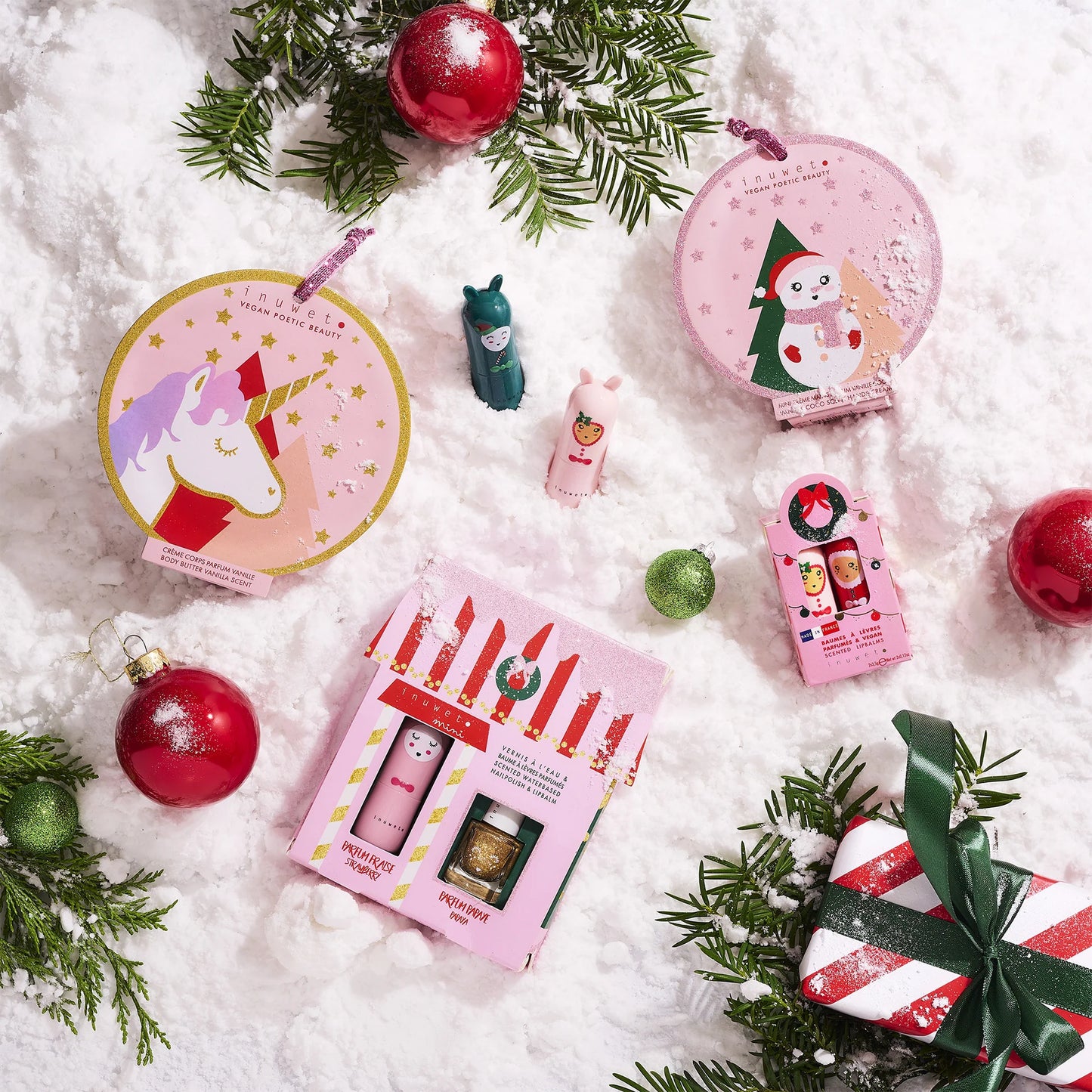 Weihnachtsset – Erdbeer-Lippenbalsam & Papaya-Kids-Nagellack