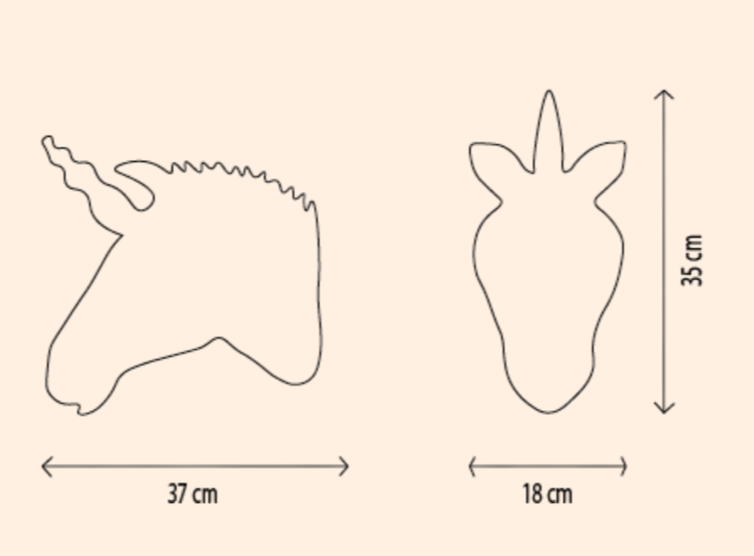 *Rosa Einhorn* Wanddeko groß