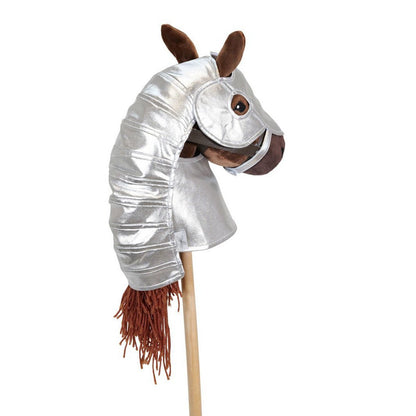 Realistische Ritter-Rüstung für dein Steckenpferd silber