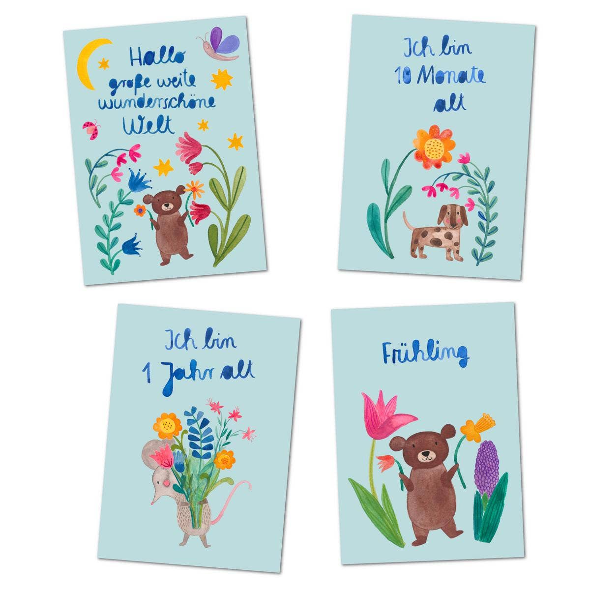 COMING SOON Baby Meilensteinkarten "Hallo Welt"