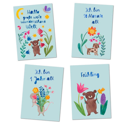 COMING SOON Baby Meilensteinkarten "Hallo Welt"