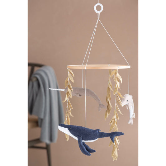 Handmade wool felt ocean mobile – fish &amp; sea plants