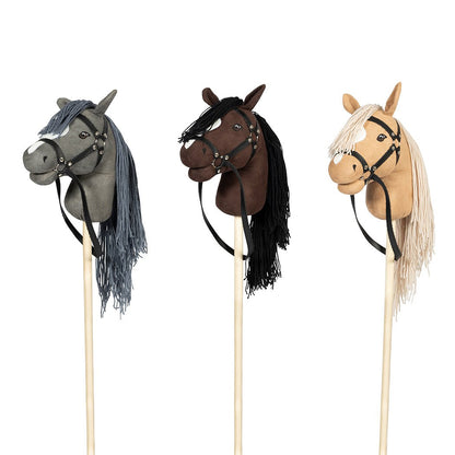 Hobbyhorse – Grey with white blaze &amp; open mouth