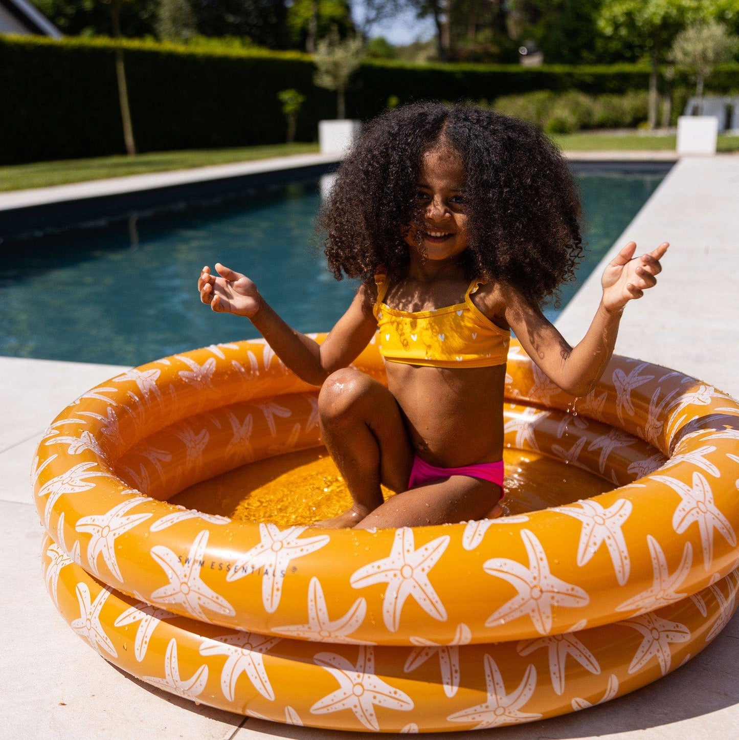 Pataugeoire enfant Ø95cm orange-marron SEASTARS