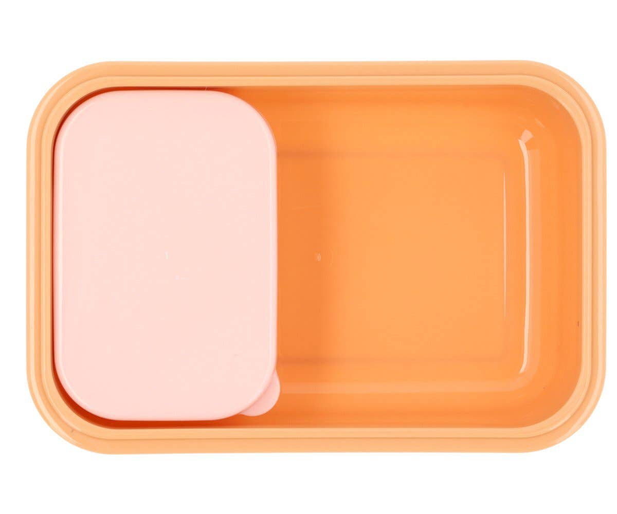 Lunch box Bento lunchbox rectangular stripes pink