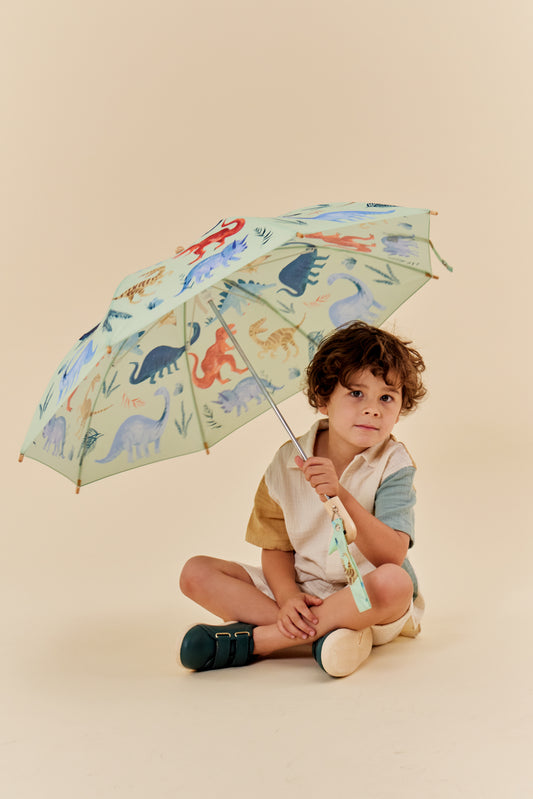 Limitierter Meri Meri Dinosaurier-Königreich *Kinder-Regenschirm* Blau