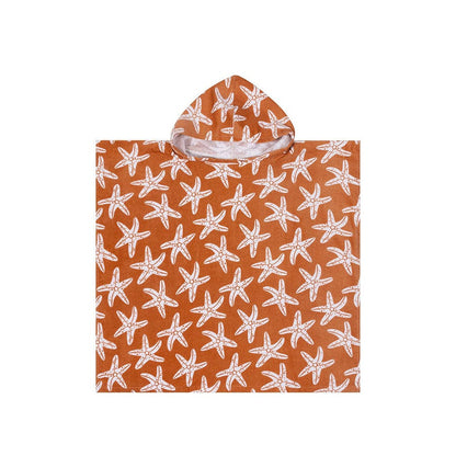 Strandponcho orange-gold-braun Seastars